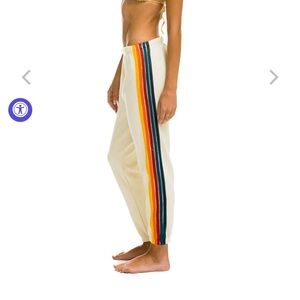 Aviator Nation Classic 5 Stripe Sweatpants Vintage White